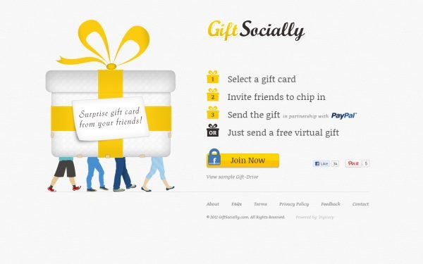 Giftsocially Website Design at Digicorp