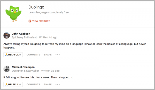 Duolingo on Product Hunt - Products you never use