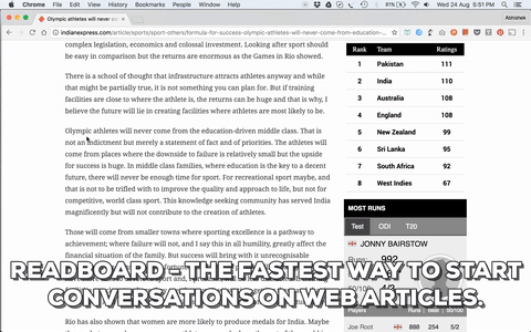 Readboard - Start Conversation on Web Articles